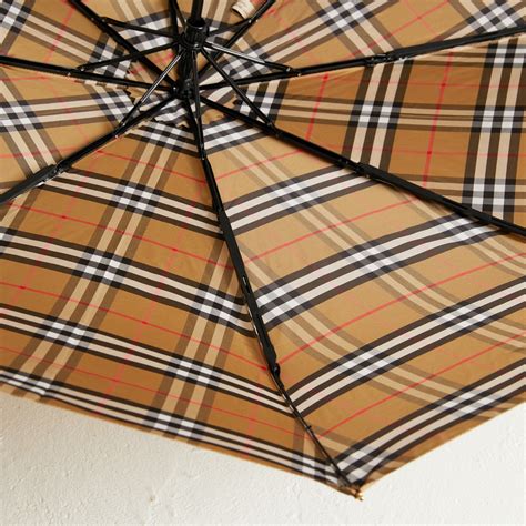 burberry vintage check folding umbrella